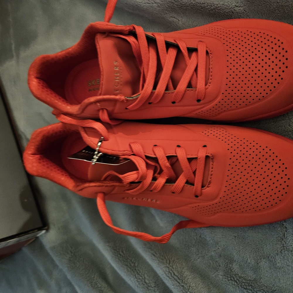 Skechers Womens Red Athletic Shoes